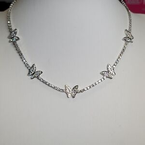 Elegant Rhinestone Butterfly Necklace